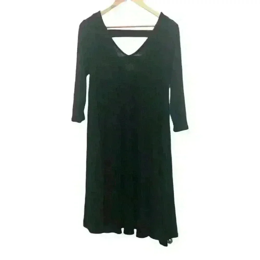Torrid Dress Fit Flare V-Neck Back 3/4 Sleeves Stretch